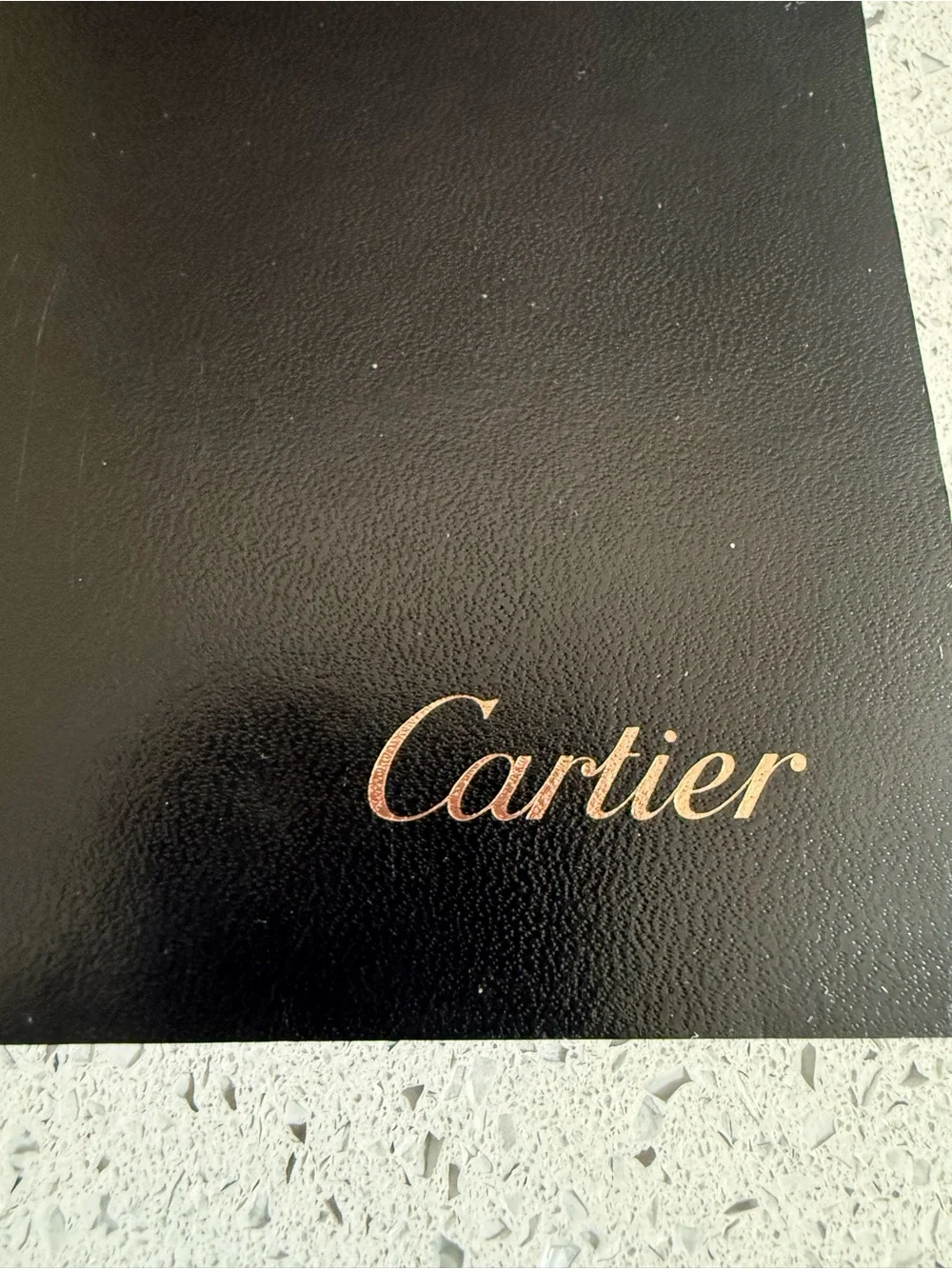Cartier Black Notebook with Gold Logo